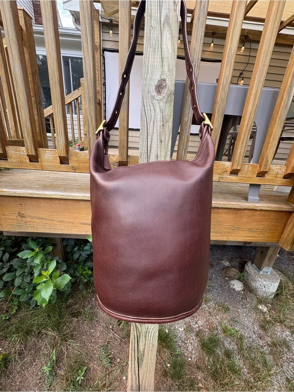 Vintage Coach 9085 XL Duffle Sac Mahogany Leather Bag